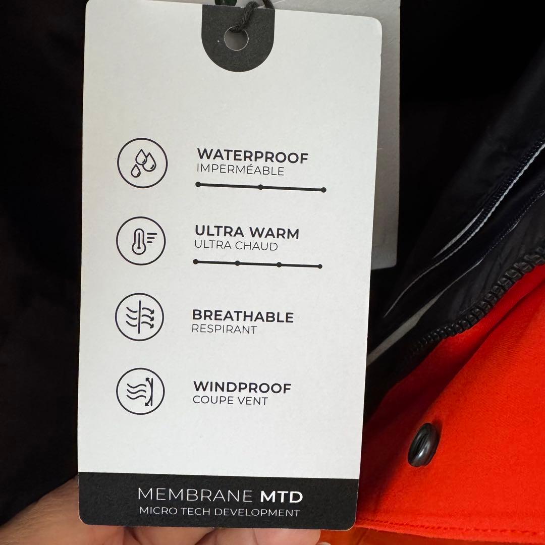 土日限定値下最終値下送料無新品タグ付AIGLE朱色Mオビモムジャケットフード付き