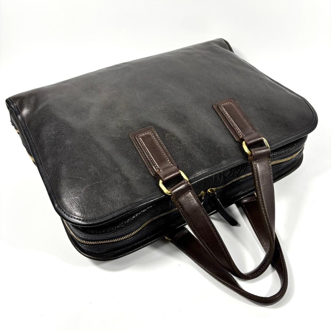 ✨美品✨ツチヤカバン ビジネスバッグ A4可 アルマス バッファロー 濃紺