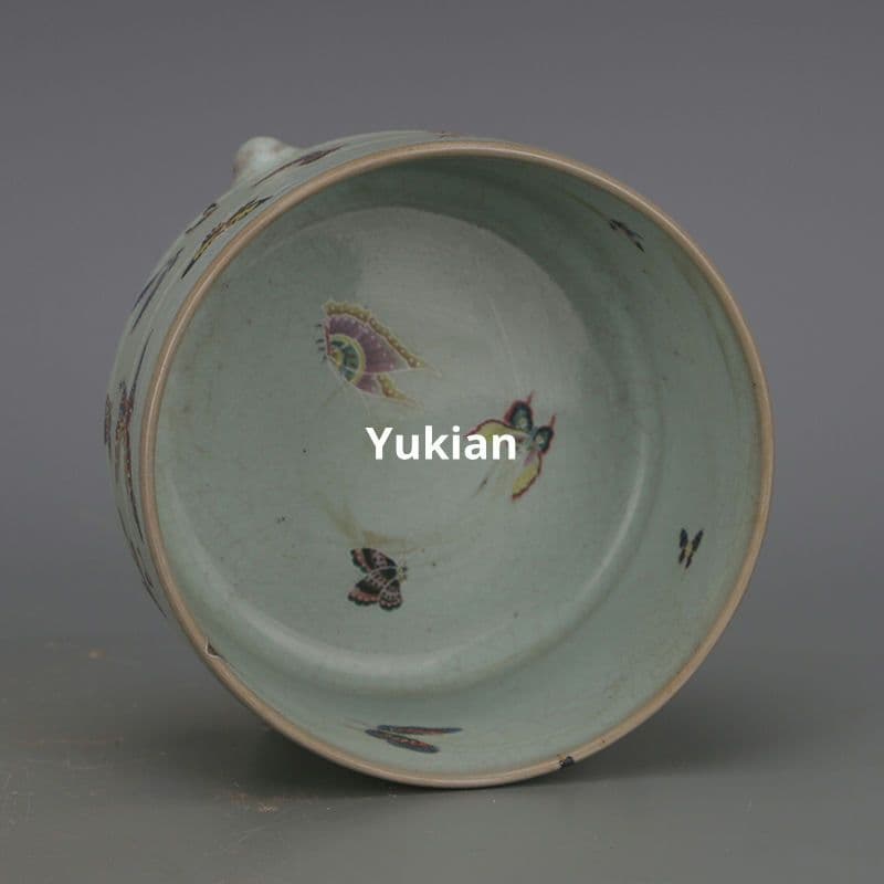 蝶恋花三足香炉 陶磁器 現代工芸品 美術品 装飾品 置物｜