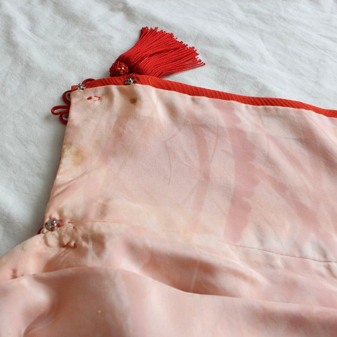 七五三 3歳 女の子 子供 アンティーク 正絹 着物 被布 ビーズバッグ セット