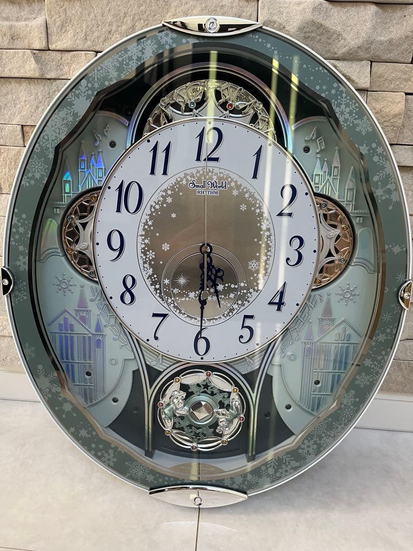 【美品】リズム時計工業 Small World 4MN537RH04（白）