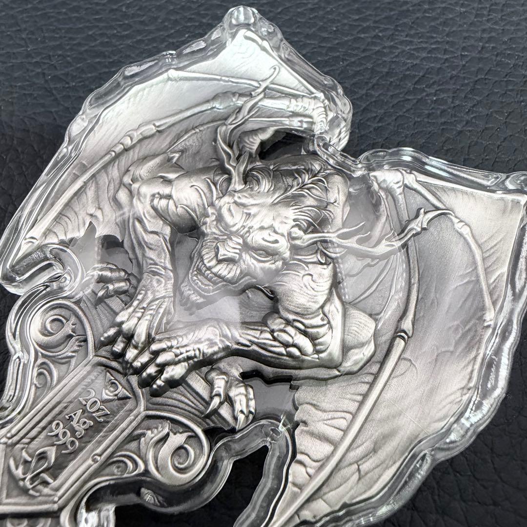 銀貨 ガーゴイル ハイレリーフ アンティーク 2オンス 2oz メダル