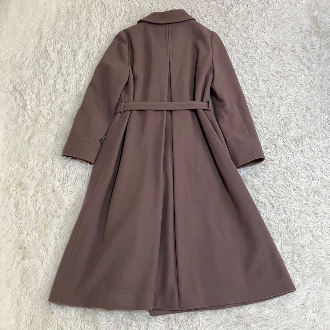 ジャスグリッティー ベルテッドロングコート ピンク アンゴラ 2