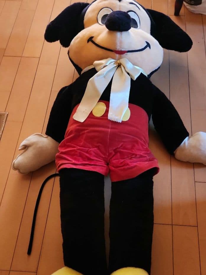 ヴィンテージミッキーマウスぬいぐるみ　特大サイズ　アメリカ製 手作りぬいぐるみ