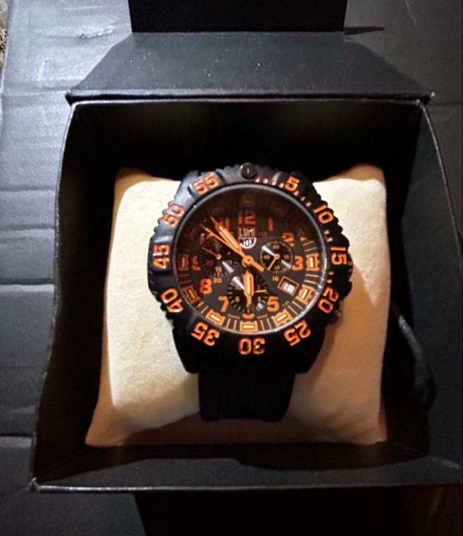 ルミノックス　かラーマーク　Luminox 3080シリーズ ブラック/オレンジ