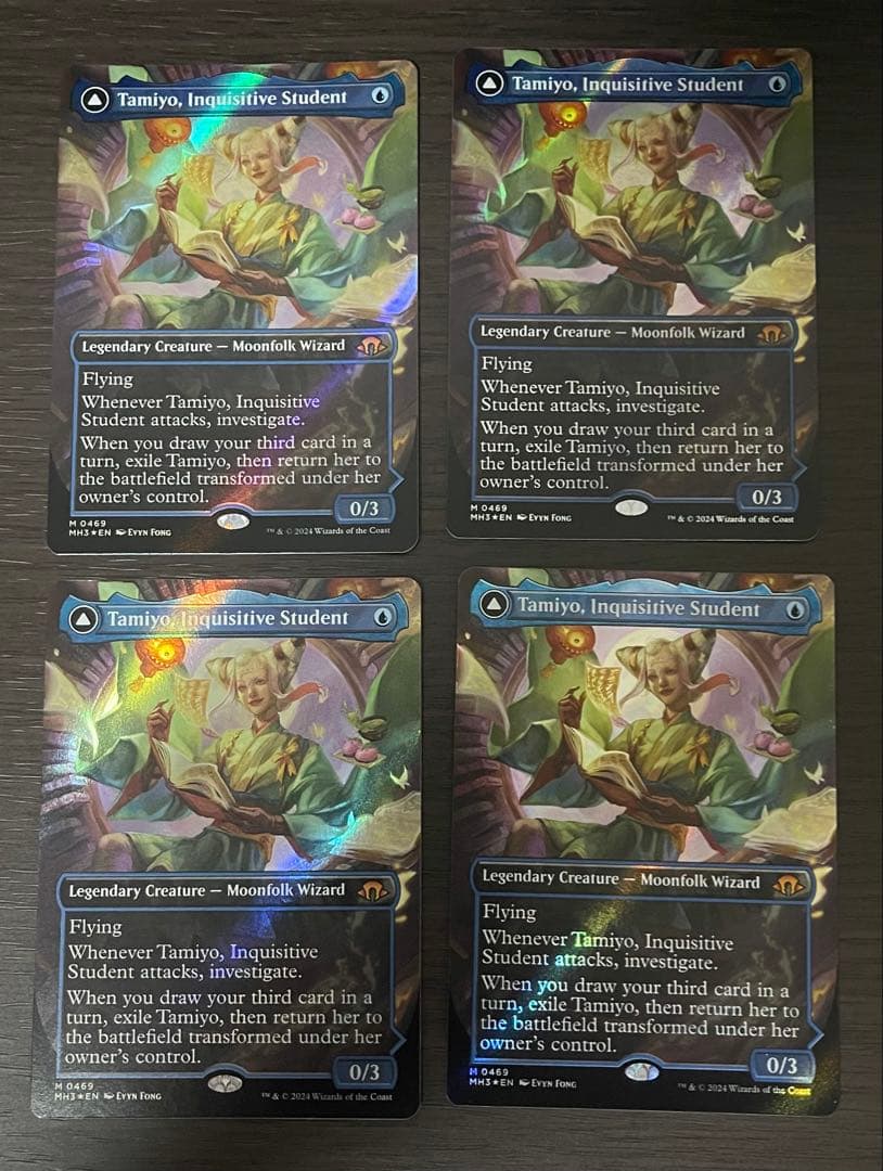 知りたがりの学徒、タミヨウ　英語　テクスチャー　foil 4枚セット 英)知りたがりの学徒、タミヨウ / Tamiyo, Inquisitive Student - 老練