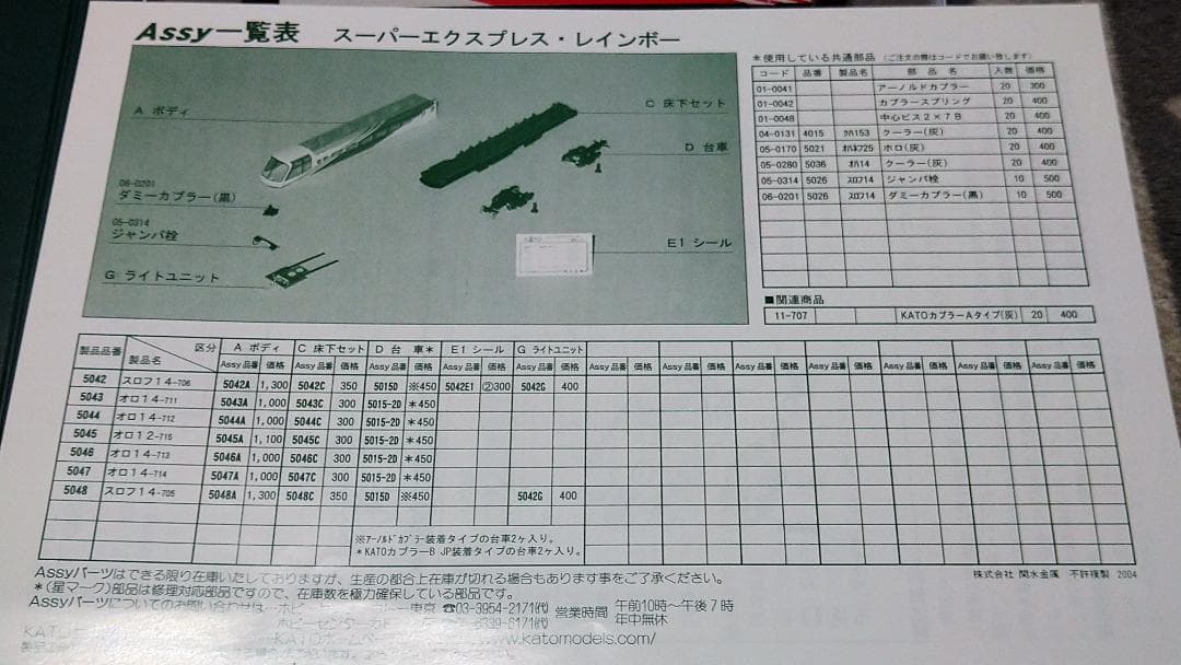 KATO 10-306 スーパーエクスプレスレインボー 7両セット【室内灯付】