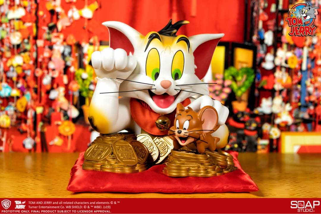 トムとジェリー・バスト　第2弾　招き猫　フィギュア 大型　希少品
