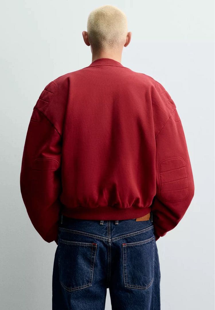 CHAMPION®X ZARA キルティングボンバージャケット レッド 赤 L - メルカリ