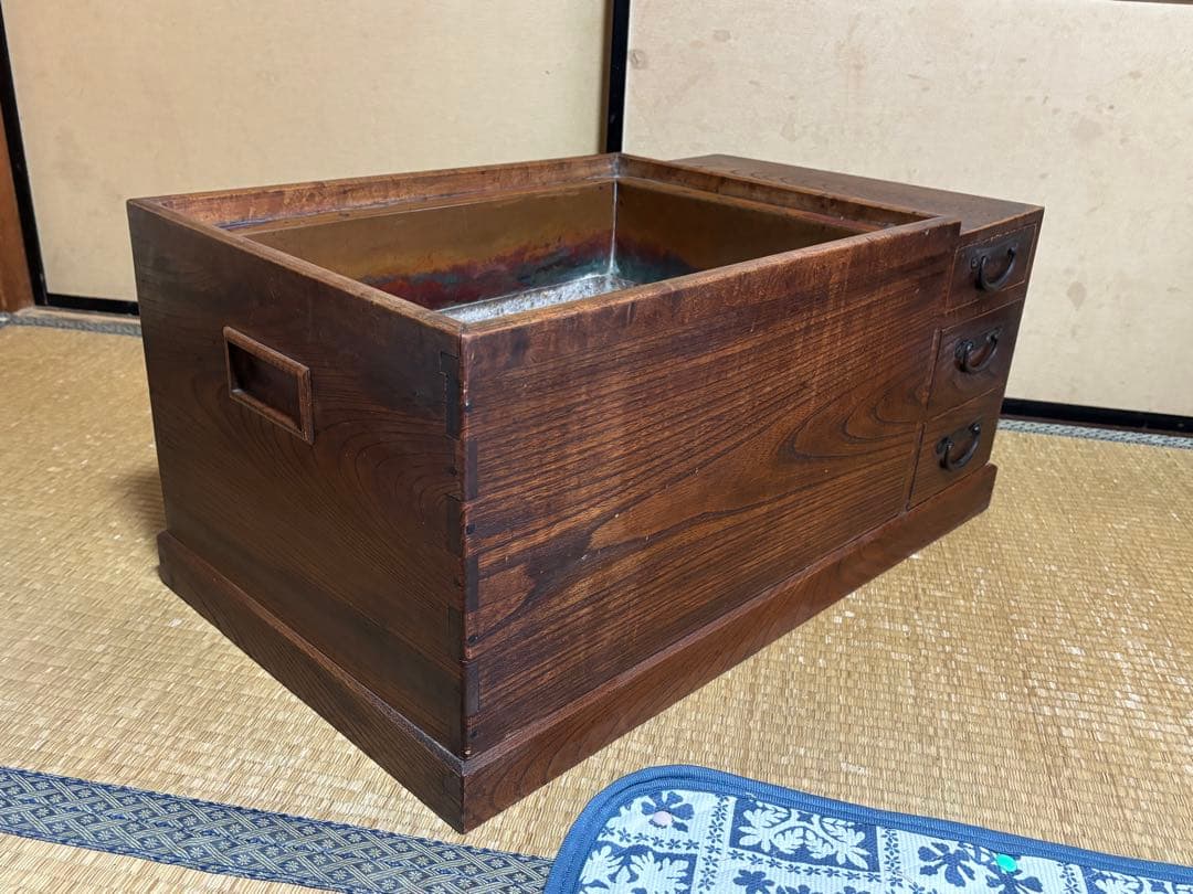 一 番 安いホビー・楽器・アート - 関東火鉢 木製 引き出し付き長火鉢