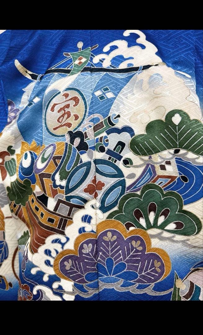 七五三着物♢5歳　男の子　セット　一式　大漁船　青　紺色