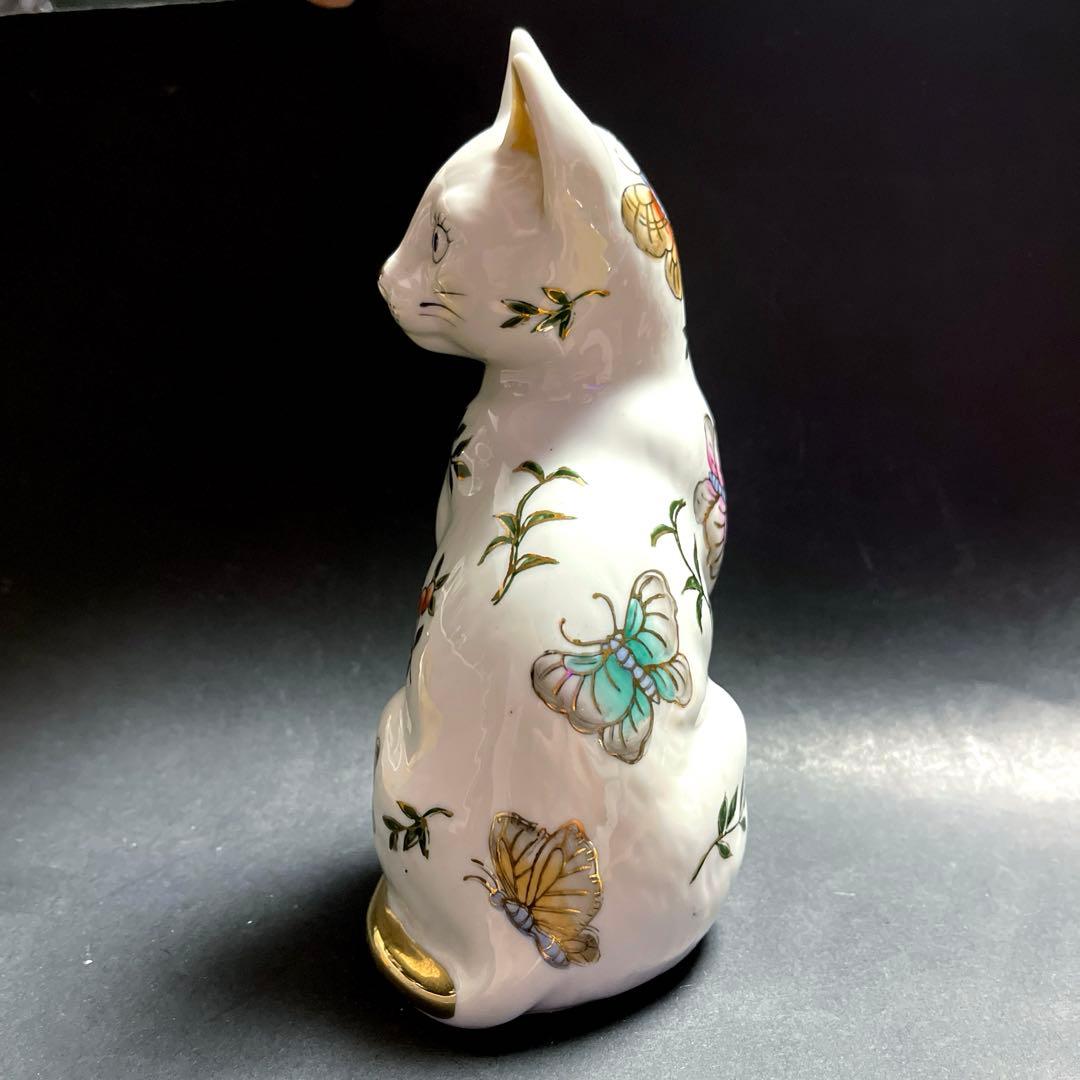 伊万里 陶器 金彩 色絵 見返り猫 アンティーク 縁起物 昭和レトロ