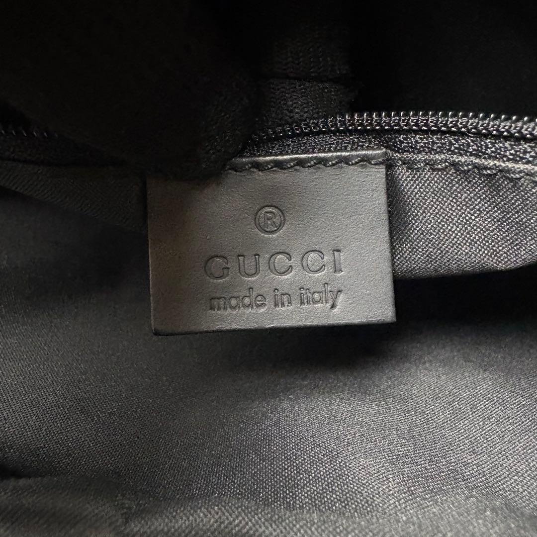 031 美品 GUCCI バンブー ハンドバッグ GG柄 黒 yu6