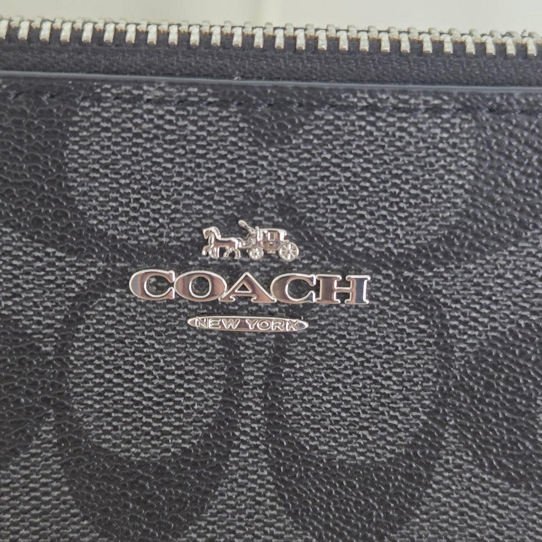 【極美品】COACH シグネチャーハンドバッグ　コーチアクセサリーポーチ