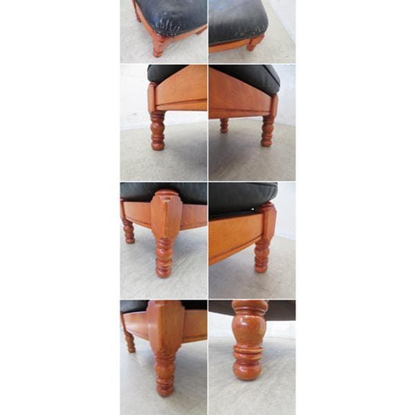 横浜ダニエル■A556■レオナ■オットマン/スツール■本革■樺桜無垢材■28万円