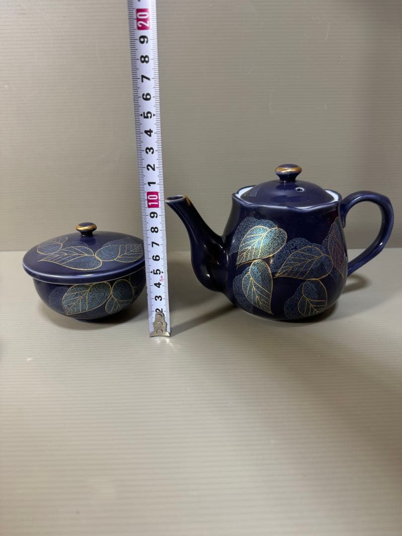 2265 九谷焼 茶器セット 急須1客 湯呑蓋付5客 未使用