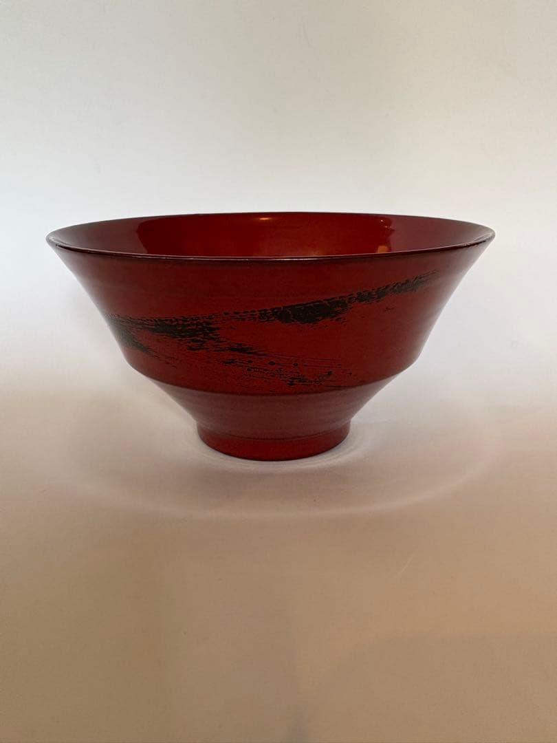 瀬戸國勝　漆器　朱地黒漆八カ目　椀　未使用品