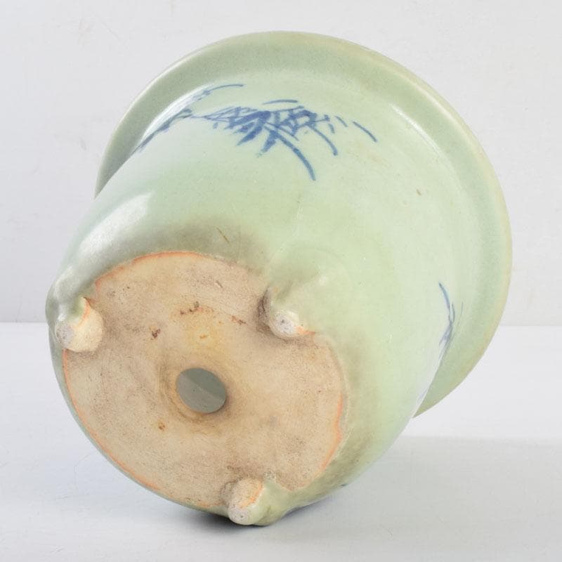 瀬戸焼古瀬戸青磁染付竹文鉢植木鉢C8792