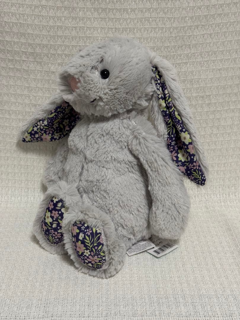  Blossom Silver 耳 花柄 うさぎ ぬいぐる M