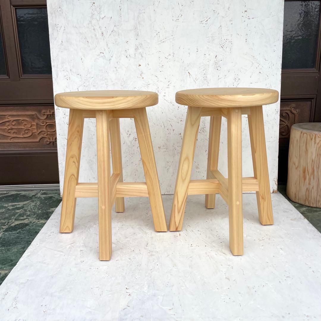 Kuutan　国産ひのき　丸椅子　木製スツール