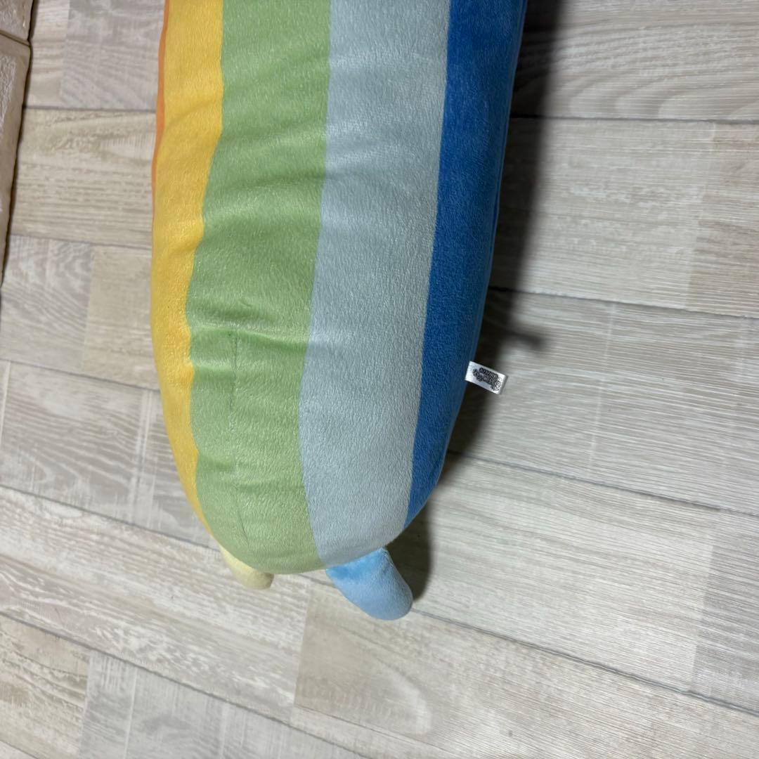 希少　レインボーなめこ 筒形クッション　おさわり探偵なめこ BIGFUNGHI