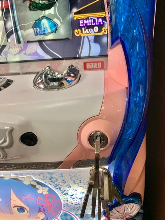 パチスロ実機 リゼロ (レム) コイン不要機付 家庭用スロット パチスロ