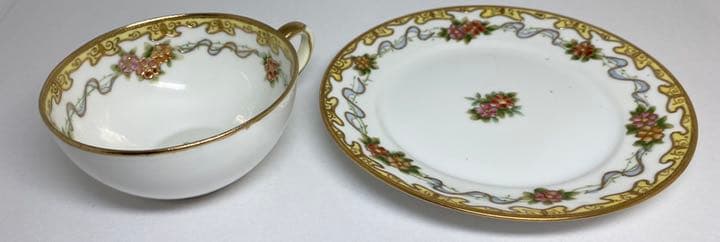 オールド ノリタケ マルキ印 ベスト 1908年 カップ 小皿 金彩 オールド