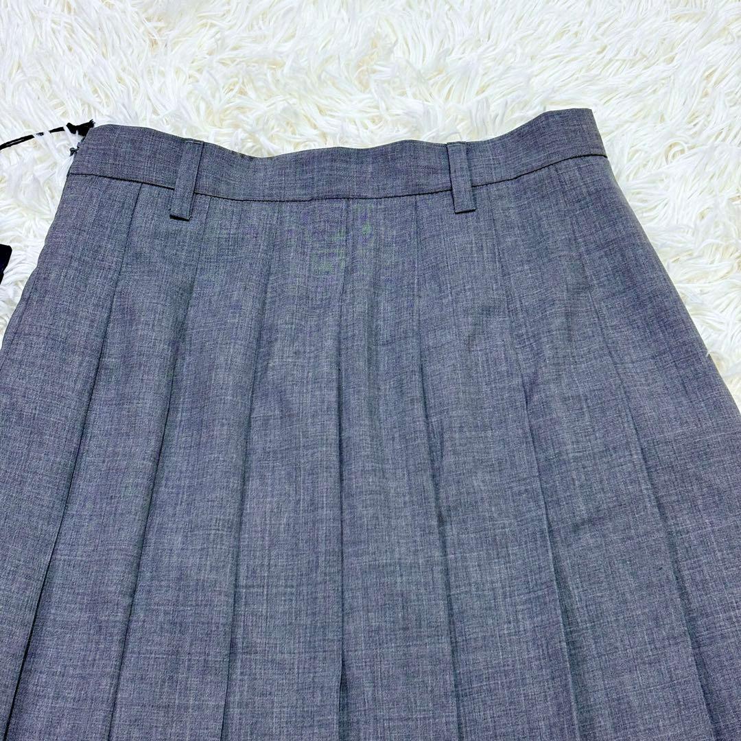 新品 2024年新作 PRADA プリーツ スカート グレー S NFC真贋確認