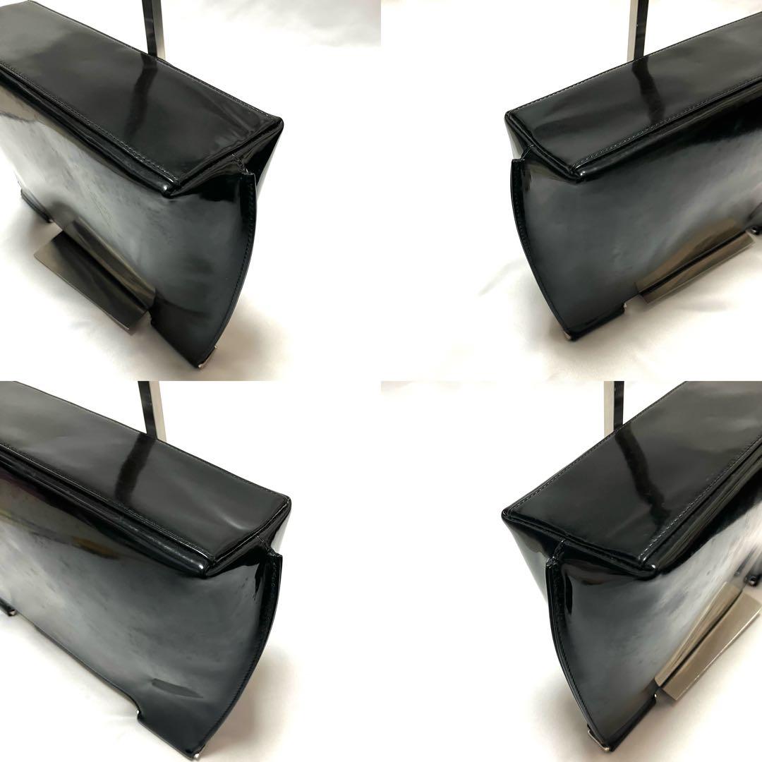 GUCCI グッチ ワンショルダー バッグ エナメル ブラック 黒 希少デザイン