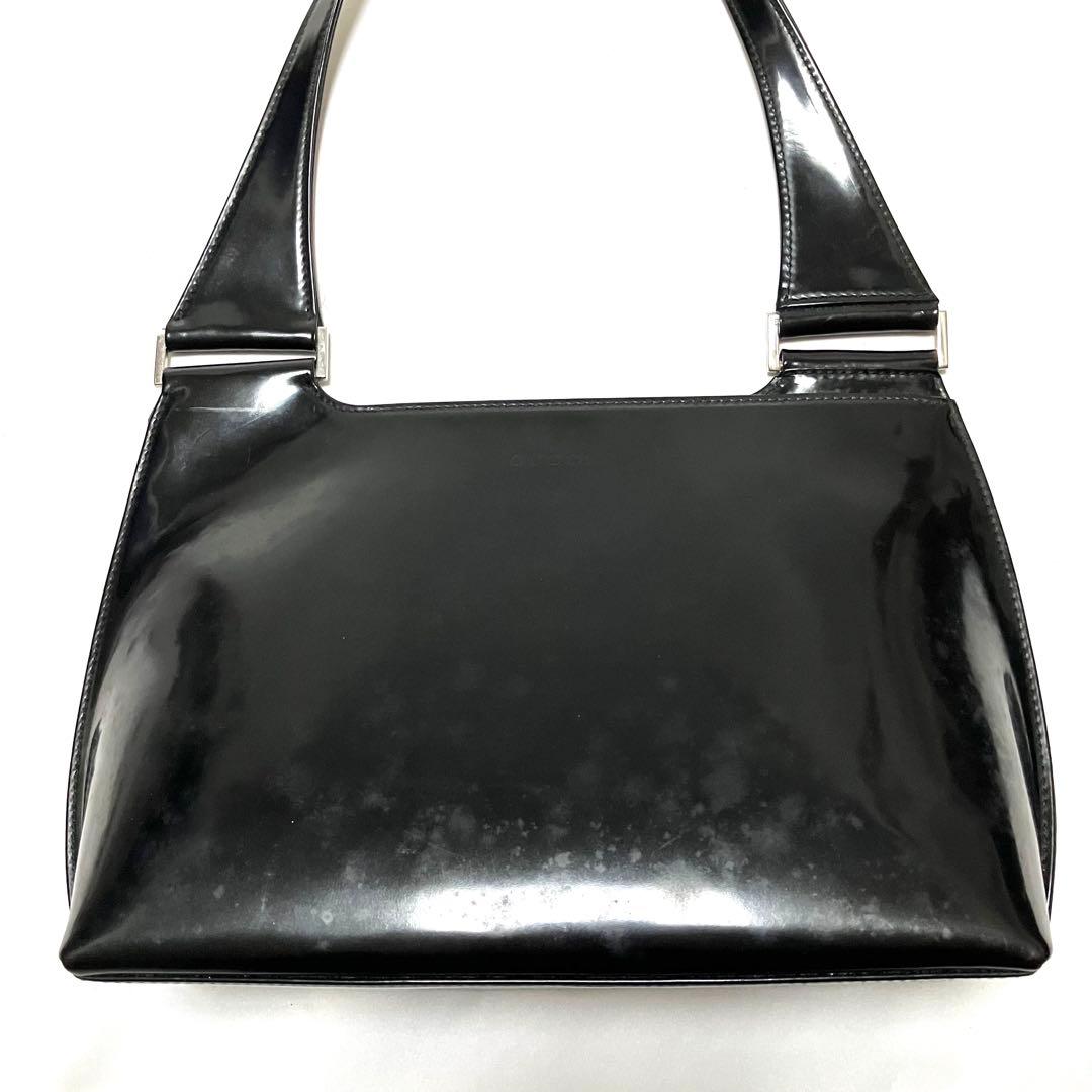 GUCCI グッチ ワンショルダー バッグ エナメル ブラック 黒 希少デザイン