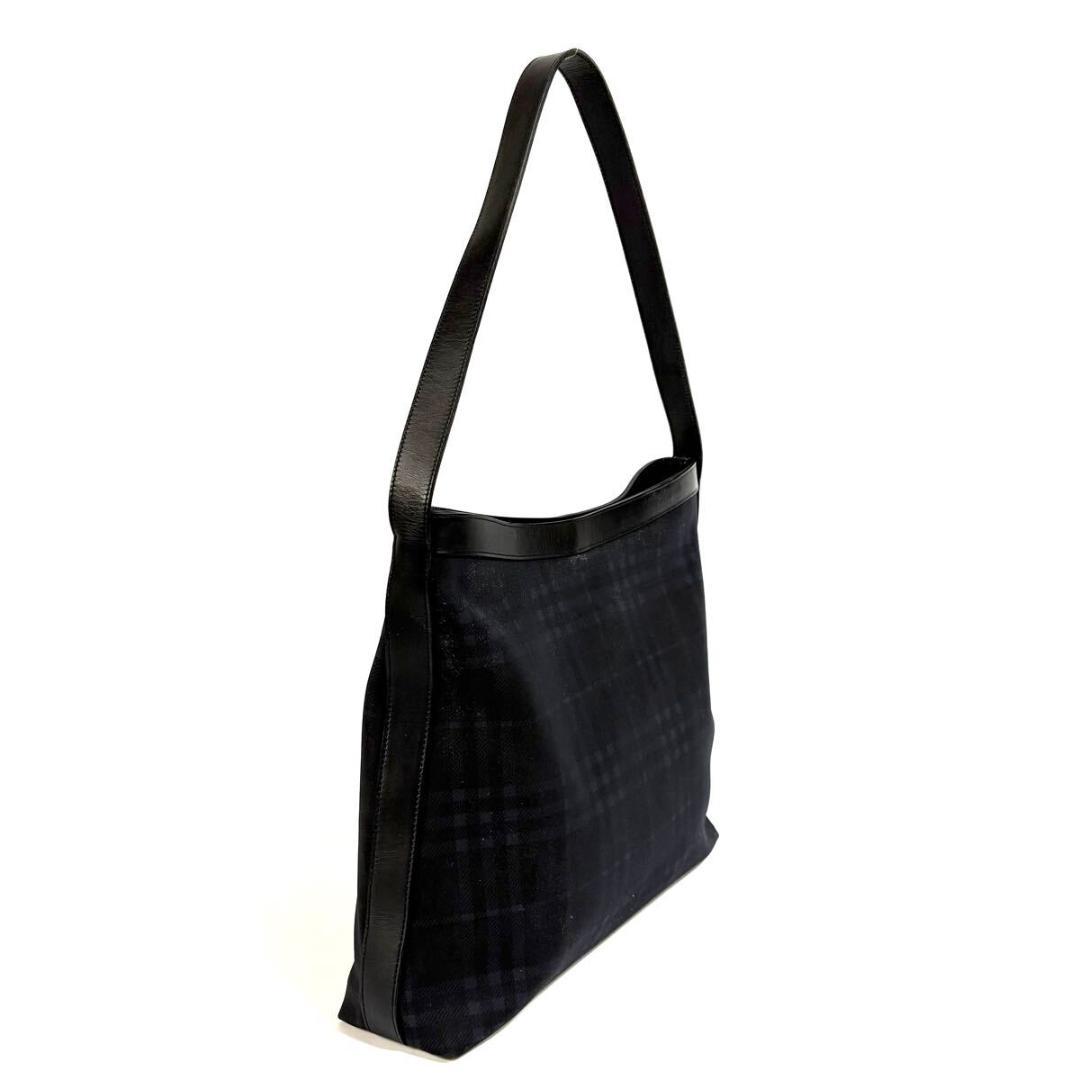 【美品】バーバリー PVCレザー 肩掛けショルダーバッグ グレー イタリア製