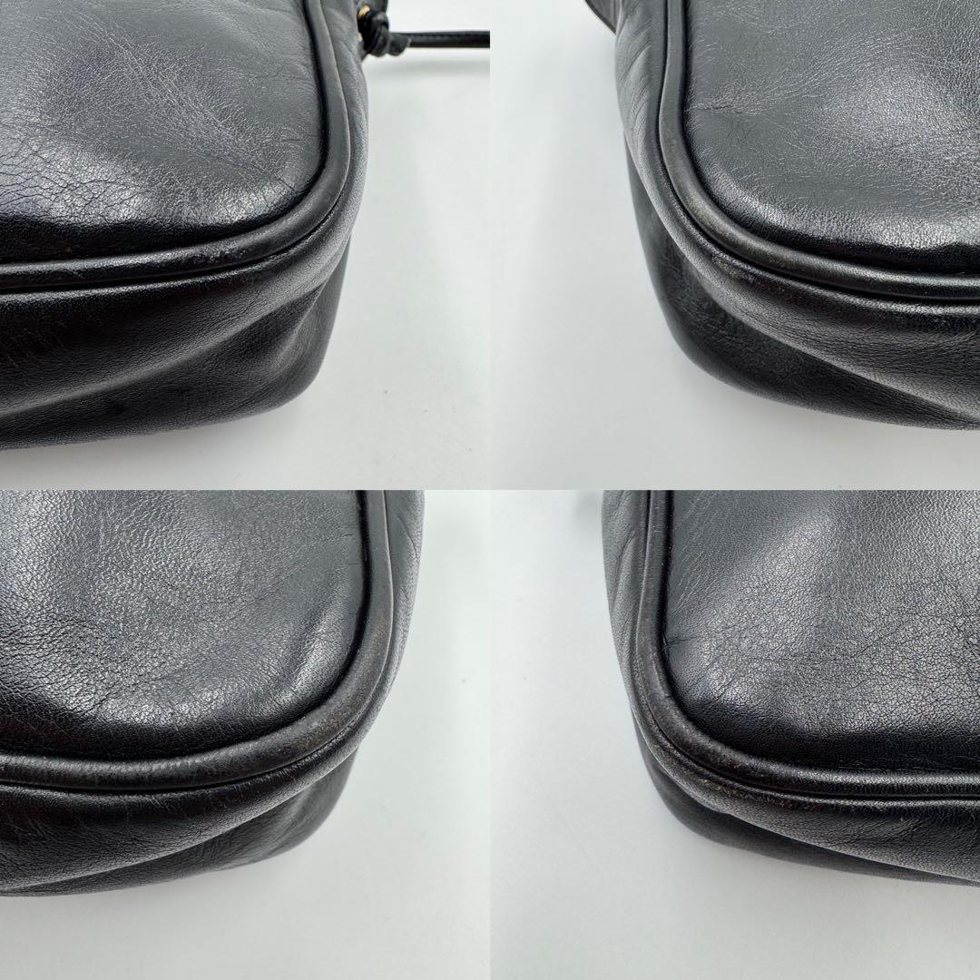 LOEWE ショルダーバッグ　ブラック　レザー　アナグラム　ヴィンテージ