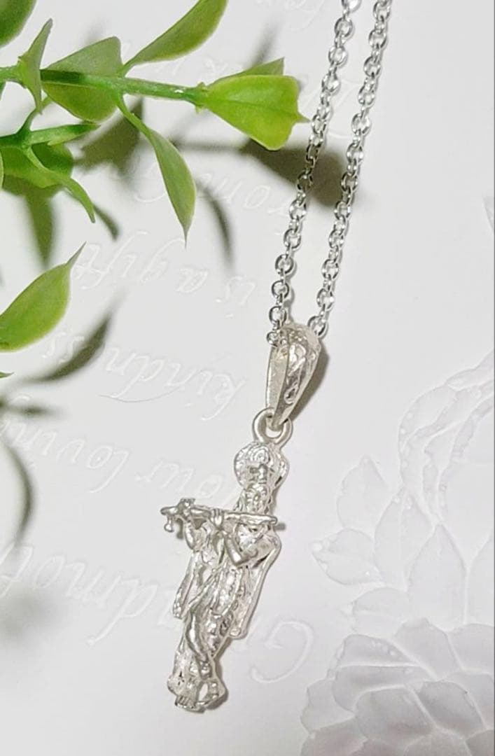 □SV925 クリシュナ神ペンダント(白銀)S925チェーン75cm 藤井風