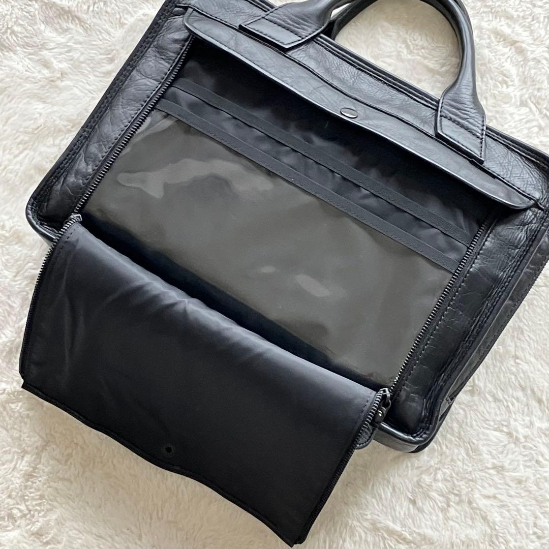 美品 PORTER バロン ブリーフケース ビジネスバッグ レザー ブラック