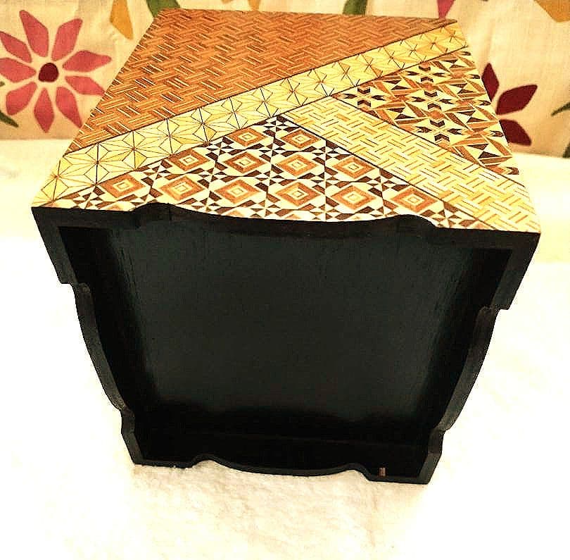 木製箱根寄木細工 ミニゴミ箱 - メルカリ