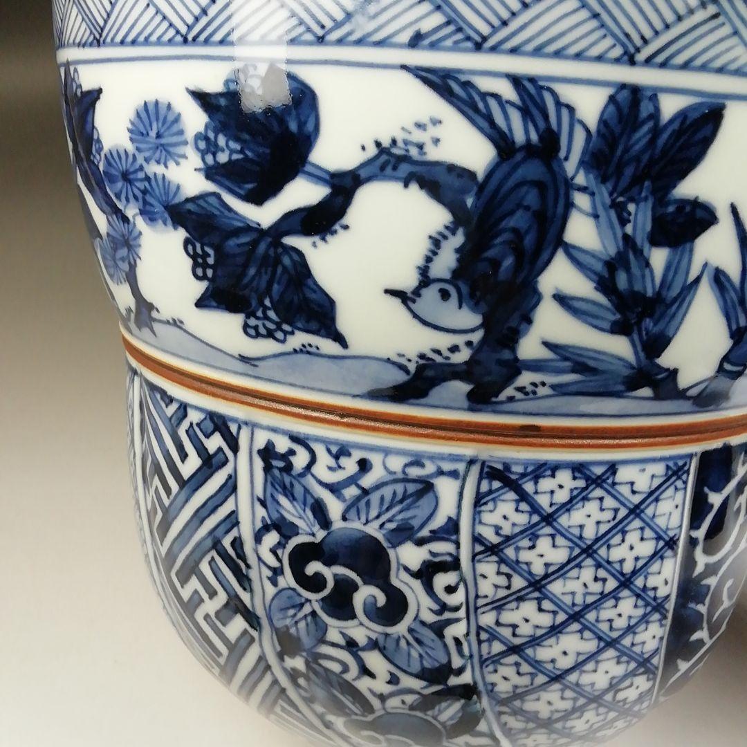 T743 水指 『染付 一閑人』『平安 西村徳泉 造』 共箱 茶道具