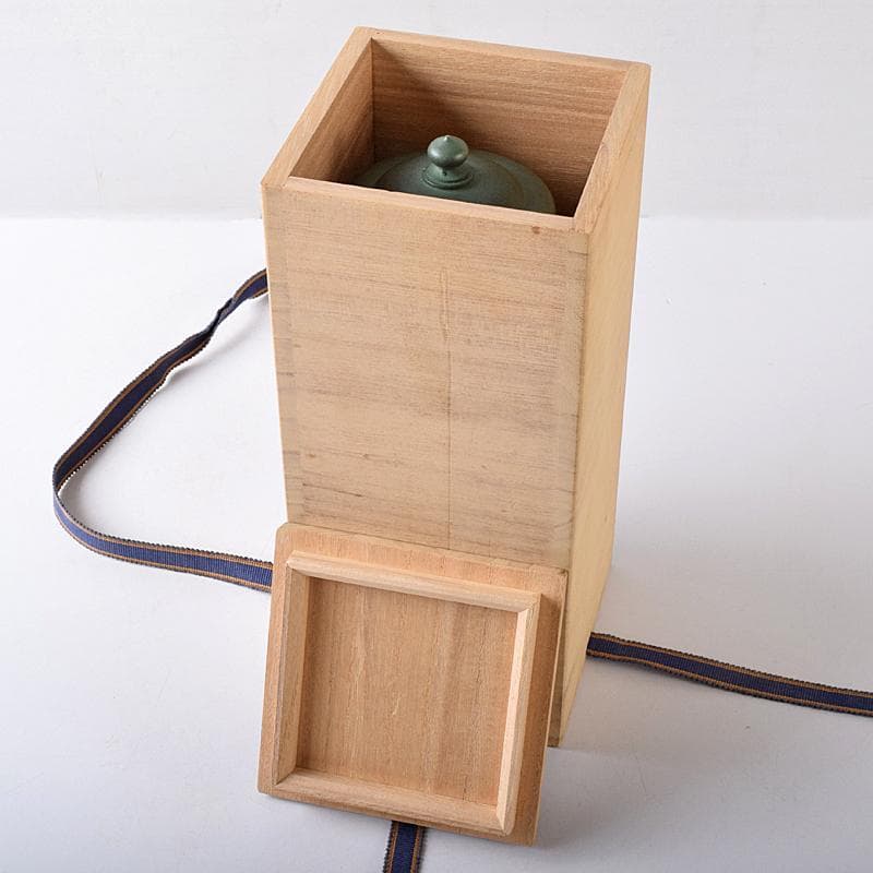 高岡銅器 鋳物師 大野芳光作 唐銅 経筒花入 共箱 M R8710