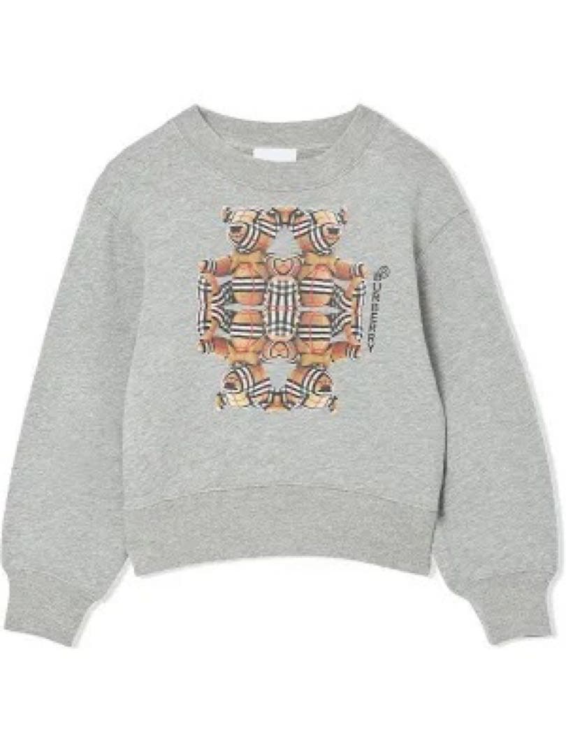 ラスト１【新品】Burberry キッズ ロゴ トレーナー くま グレー 4Y