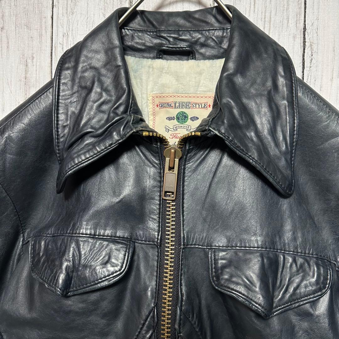 カスタムカルチャー 光沢レザー風フェイクムートンファーライダース