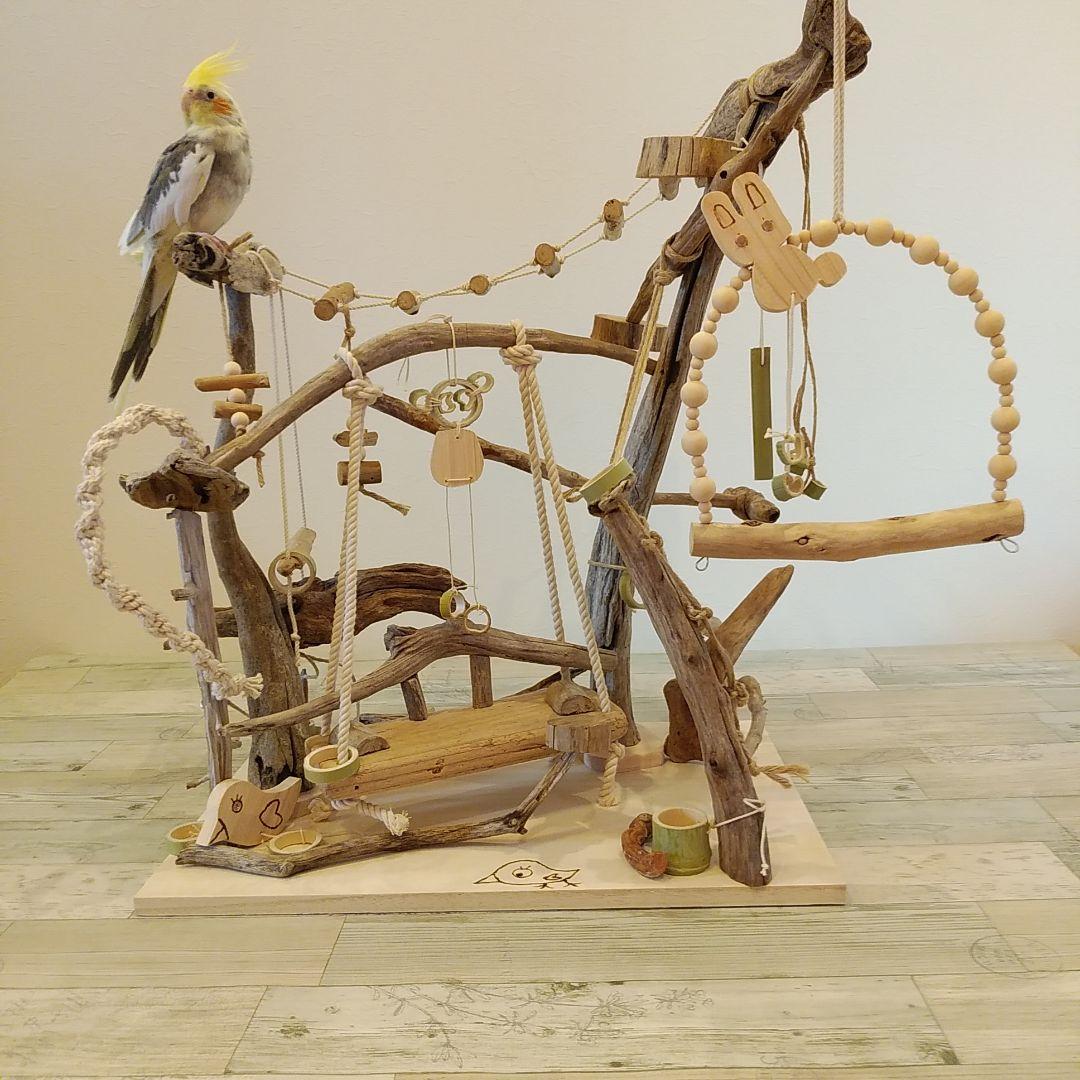 バードアスレチックNo.41 バードジム 止まり木 天然流木ハンドメイド