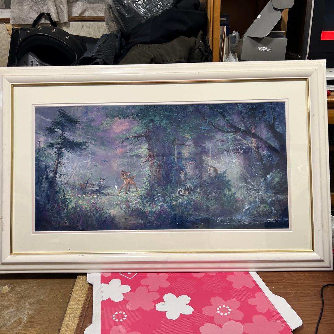 ディズニー　シルクスクリーン　バンビ　世界限定58/295 保証書有り。 ディズニー シルクスクリーン バンビ 世界限定58/295 保証書有り