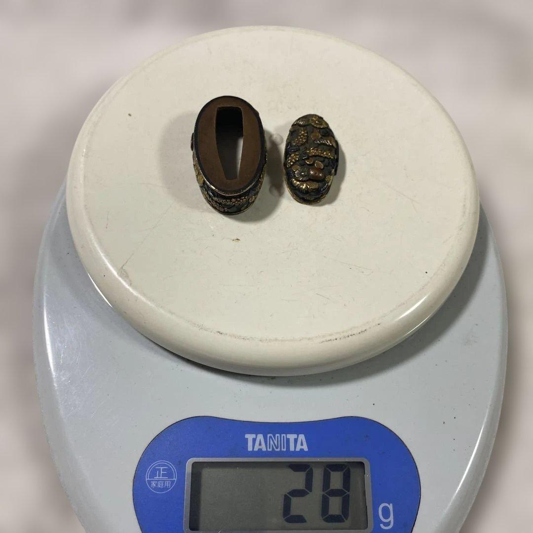 B-31 縁頭　金銀象嵌　武具　刀装具　装飾品　美術品　工芸品　刀　銅製　日本刀