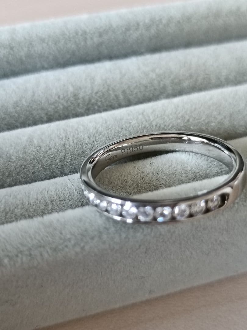 スタージュエリー 9号 プラチナ ハーフエタニティ リング 0.28