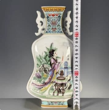 琺瑯彩花鳥八方梅瓶 景徳鎮 陶磁器 装飾品 現代工芸品 美術品 置物