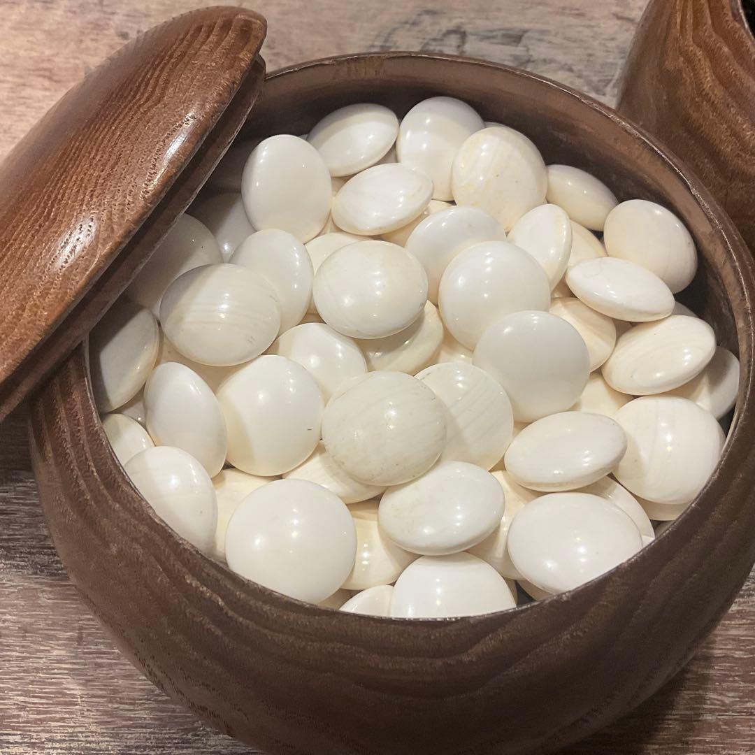 う*ぎ様 美品！高級 碁石 蛤 那智黒 35号 特大 碁笥