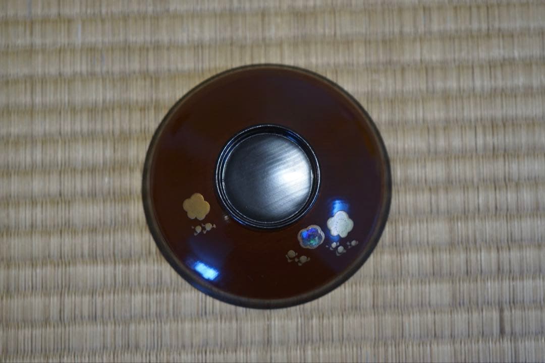 梅蒔絵 螺鈿細工 溜塗 吸物椀 2客/ 木製漆器 茶懐石