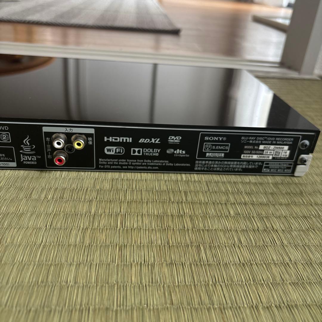 SONY製BluRayDVDレコーダー BDZ-ZW500