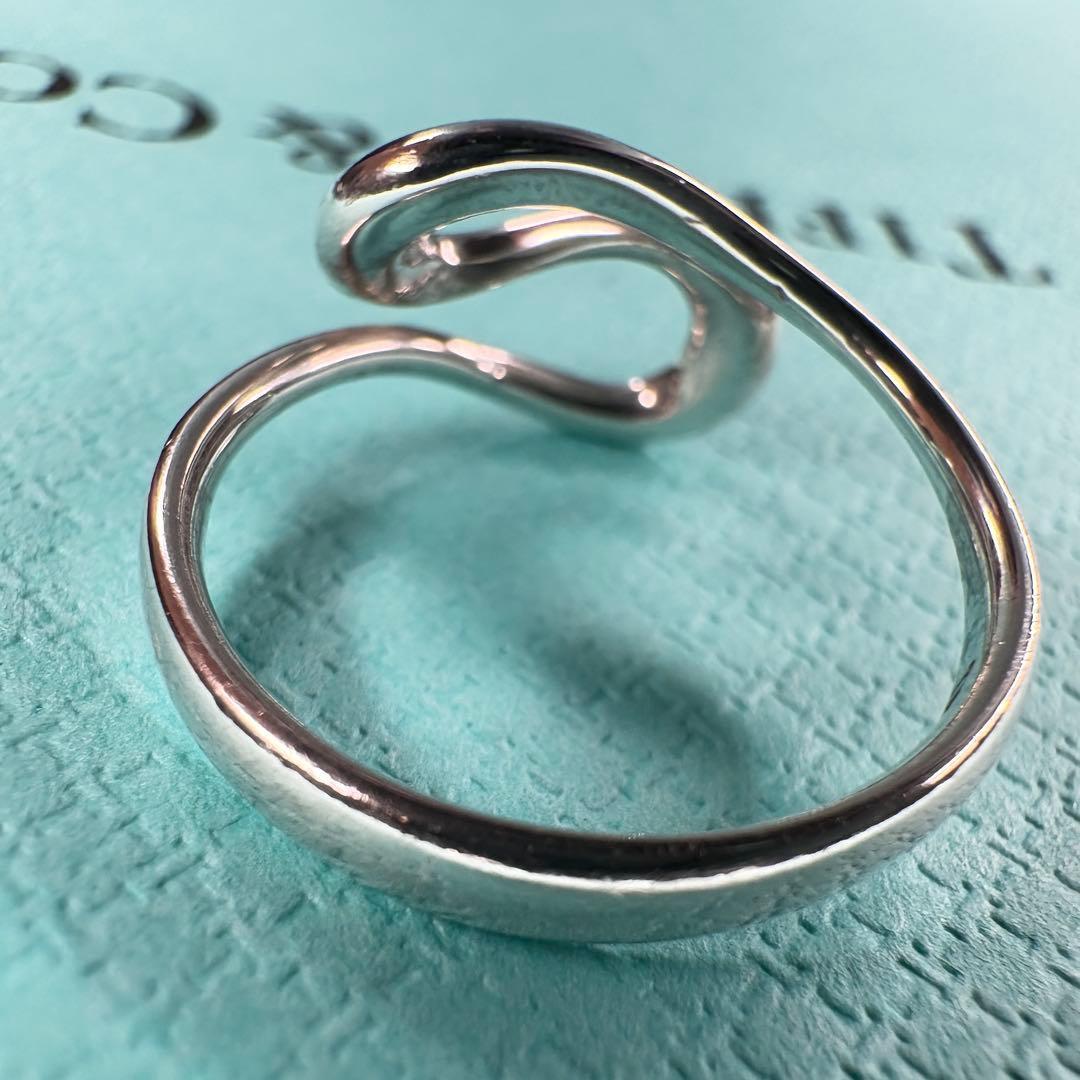 【美品】約11号 ティファニー Tiffanyオープンウェーブリング SV925