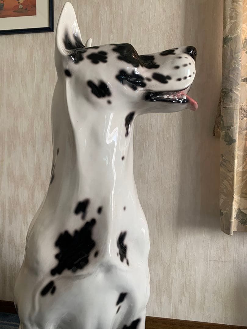 イタリア製 グレートデン ドマン 陶器 犬 置物