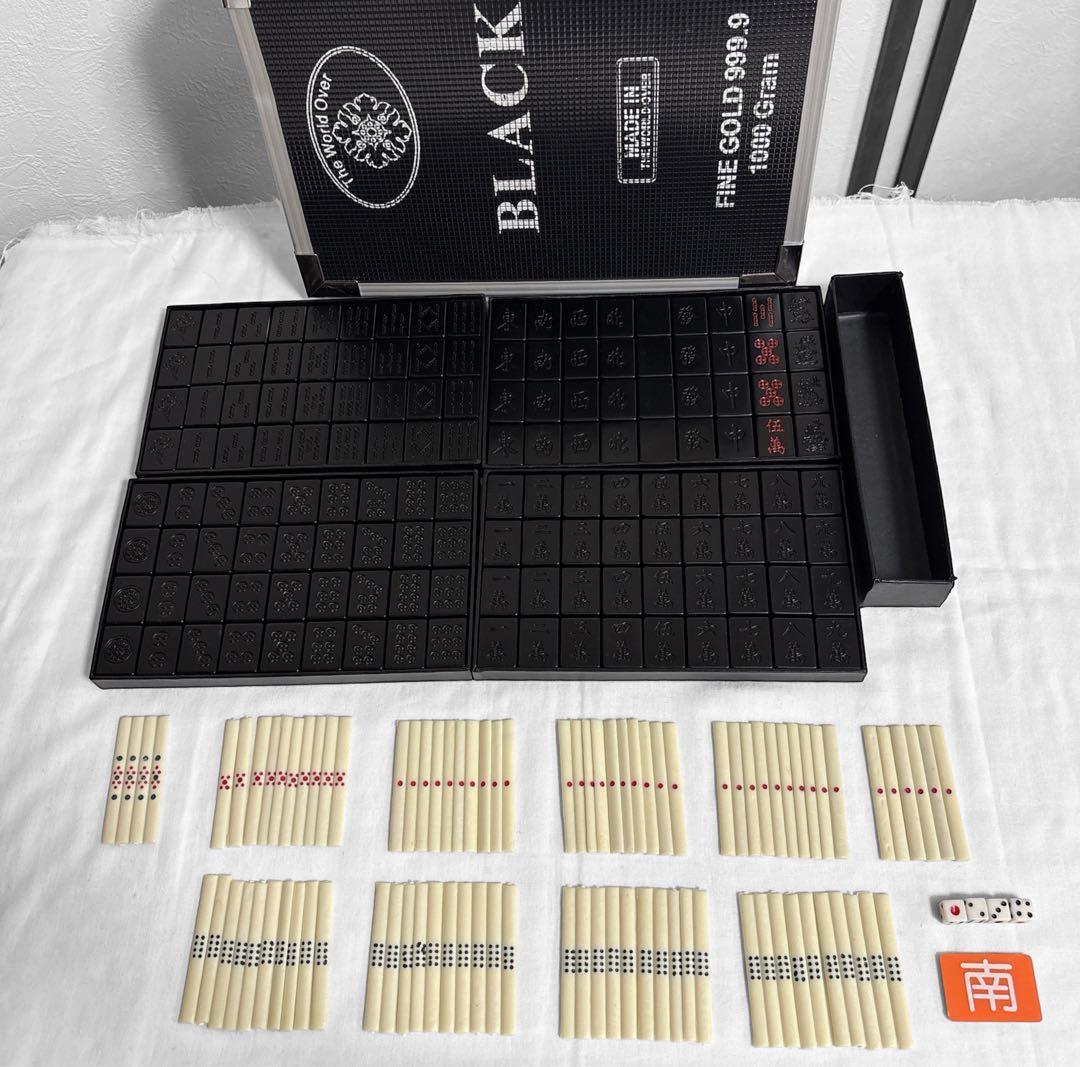 ◇超レア◇市川屋 麻雀牌 オールブラック blacb fine gold